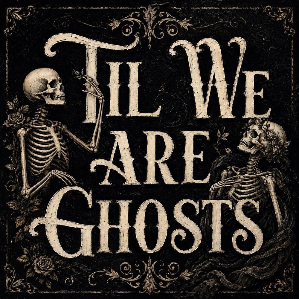 8x8 Framed “Til We Are Ghosts” Skeleton Art Print